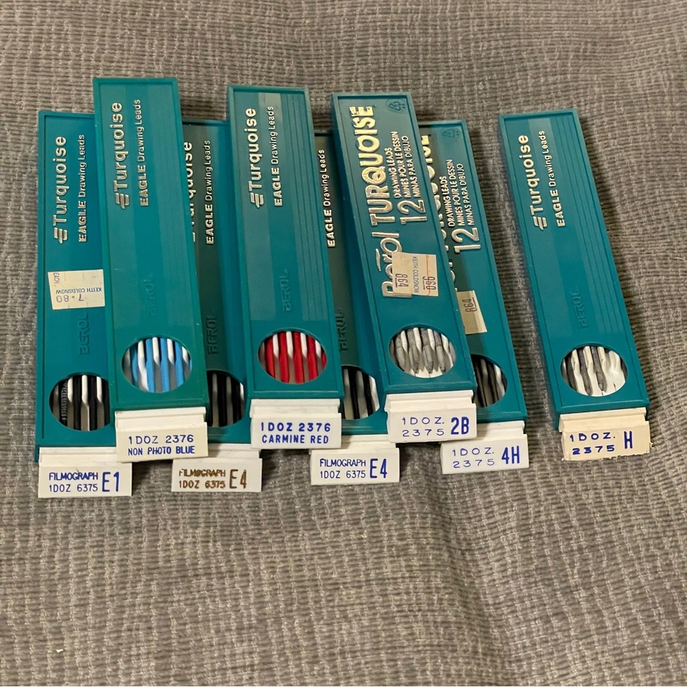 Berol Turquoise Eagle Drawing Leads Lot Of EIGHT Variety & Various Amounts